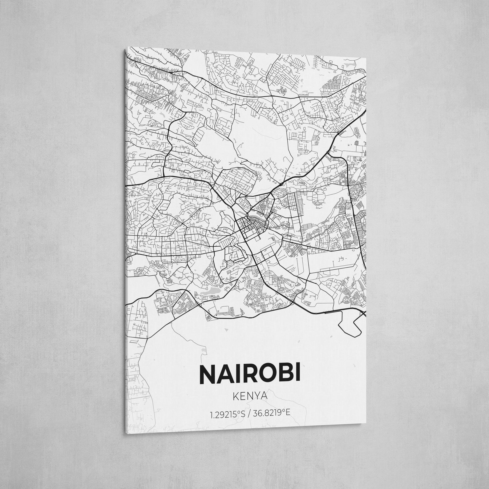 Nairobi Kenya City Map Canvas Art / City Map Art / City Map | Etsy