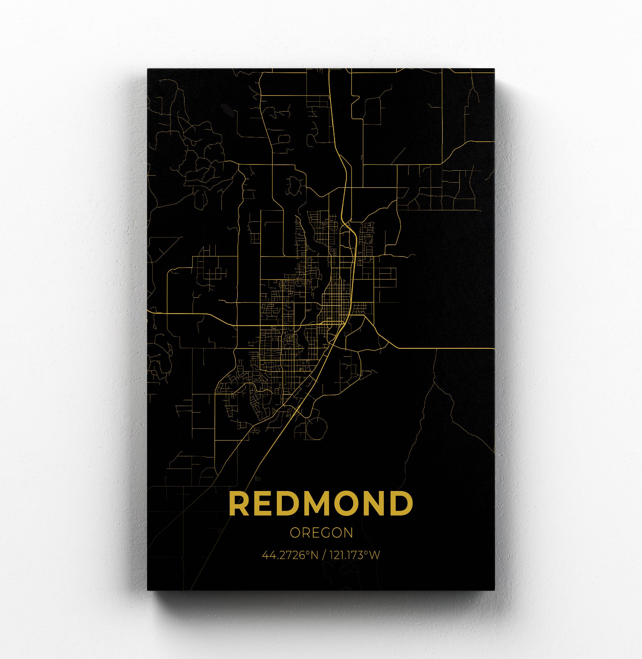 Redmond Oregon City Map Canvas Art / City Map Art / City Map | Etsy