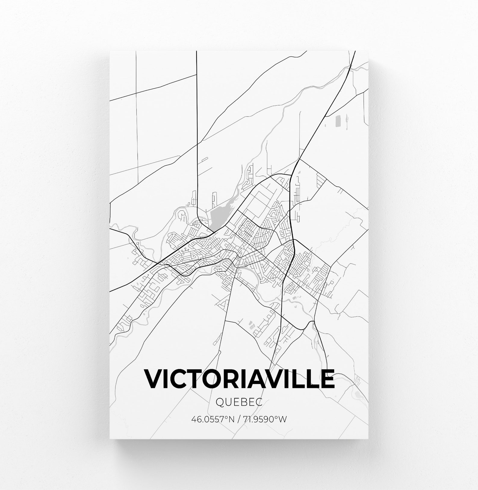 Victoriaville Québec Carte Toile Art / City Map Art / City Map Etsy