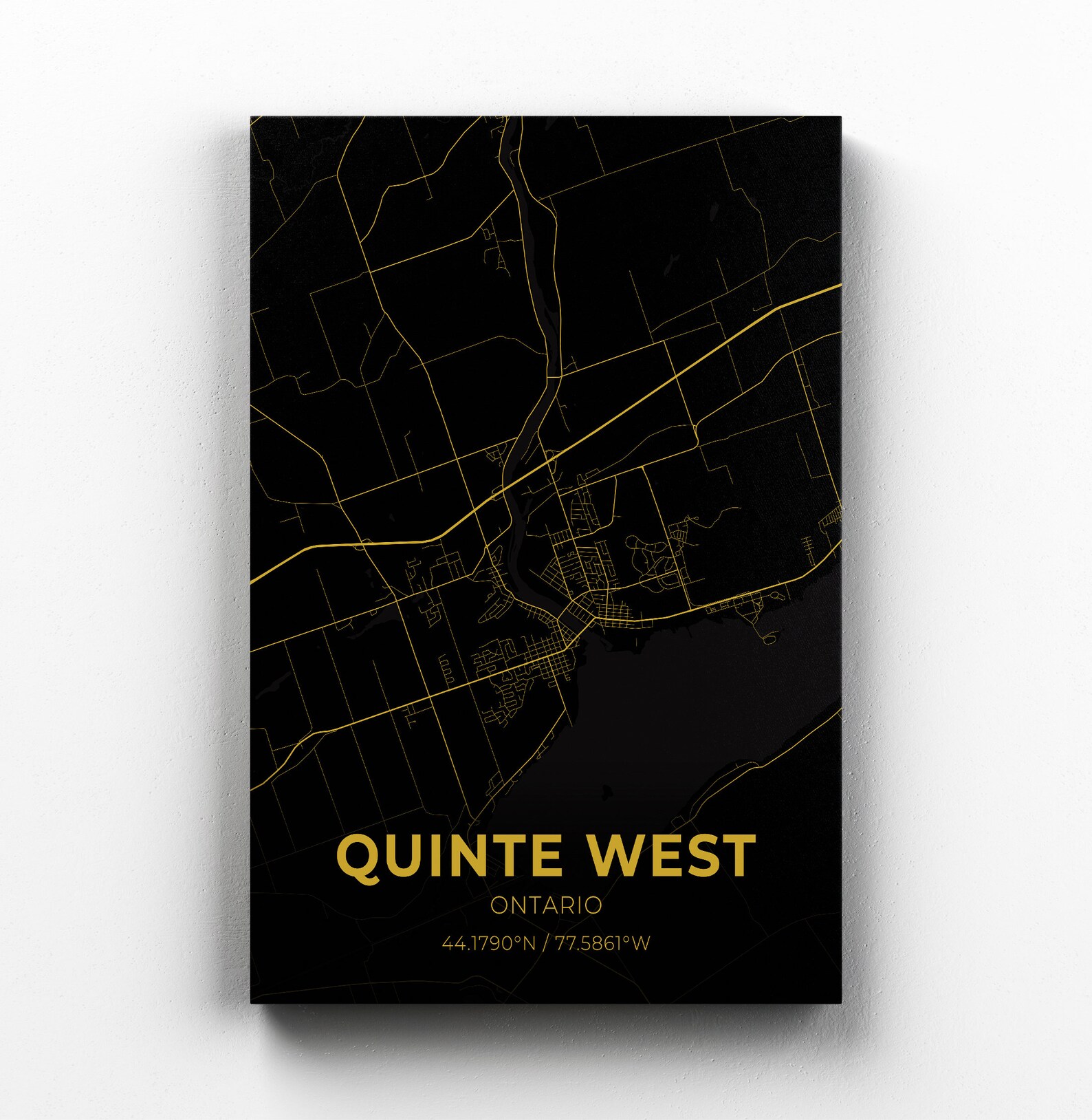 Quinte West Ontario City Map Canvas Art / City Map Art / City Etsy