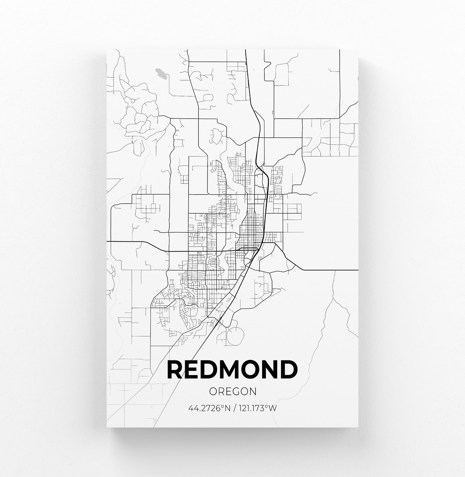 Redmond Oregon City Map Canvas Art / City Map Art / City Map | Etsy