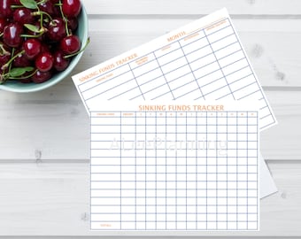 Sinking Funds Tracker PDF| Pink Blue Funds Tracker | Savings Tracker |Sinking Funds Tracker Printable