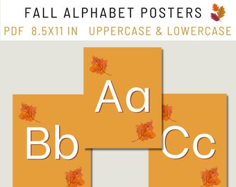Fall Alphabet Poster| Fall ABC Classroom Set| Fall Classroom Decor|PreSchool Fall| PreSchool Charts|Autumn Classroom|Leaf Classroom Poster|