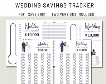 Wedding Savings Challenge Printable: 10K Savings Goal (PDF)
