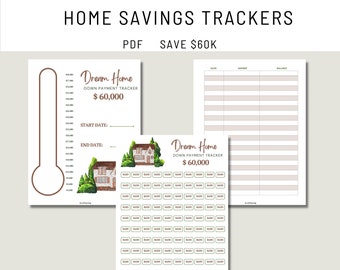 Home Savings Tracker 60k: Tabela de entrada para casa (PDF)