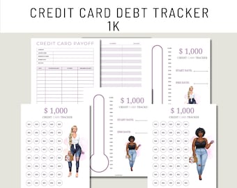 Credit Card Payoff Tracker Printable: Visual Debt Thermometer (PDF)