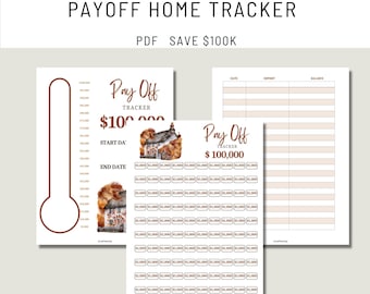 Home Payoff Tracker 100K: Druckbare hypothekarische Sparübersicht (PDF)
