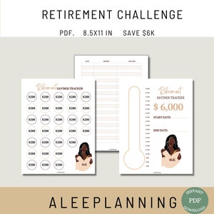 Retirement Savings| Retirement Challenge| Roth IRA Savings Challenge| 6000 savings challenge| Roth IRA Tracker|Retirement Fund|