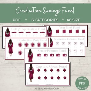 Abschluss-Spar-Fonds| Graduation Savings Challenge | Abschluss Tracker | Druckbar| Senior Gebühren| Abitur | College Grad