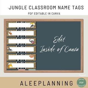 Student Desk Name Tag| Jungle Classroom| Safari Classroom| Safari Name Plates| Cubby Name Tags| DIY NameTags| Back To School Supply Label