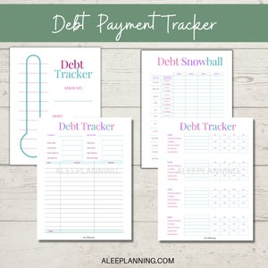 Debt Payment Tracker Printable Bundle: Snowball & Thermometer (PDF)