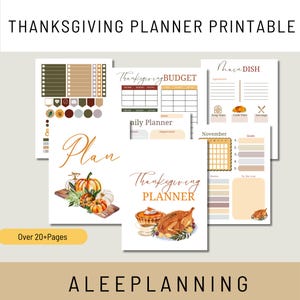 Thanksgiving Planner Bundle: Printable Meal Planning, Budget, Lists (PDF)
