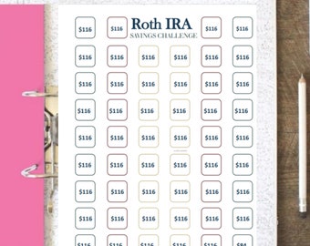 Retirement Savings | Roth IRA Savings Tracker Printable | Roth IRA Track