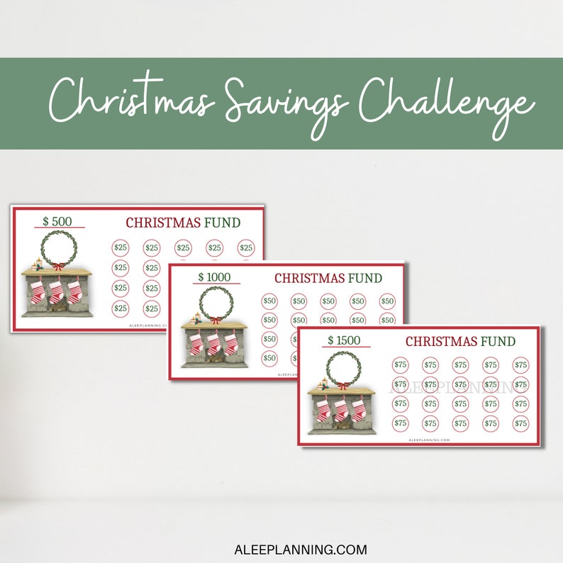 Christmas Savings Challenge Printable Christmas Savings Tracker Holiday ...