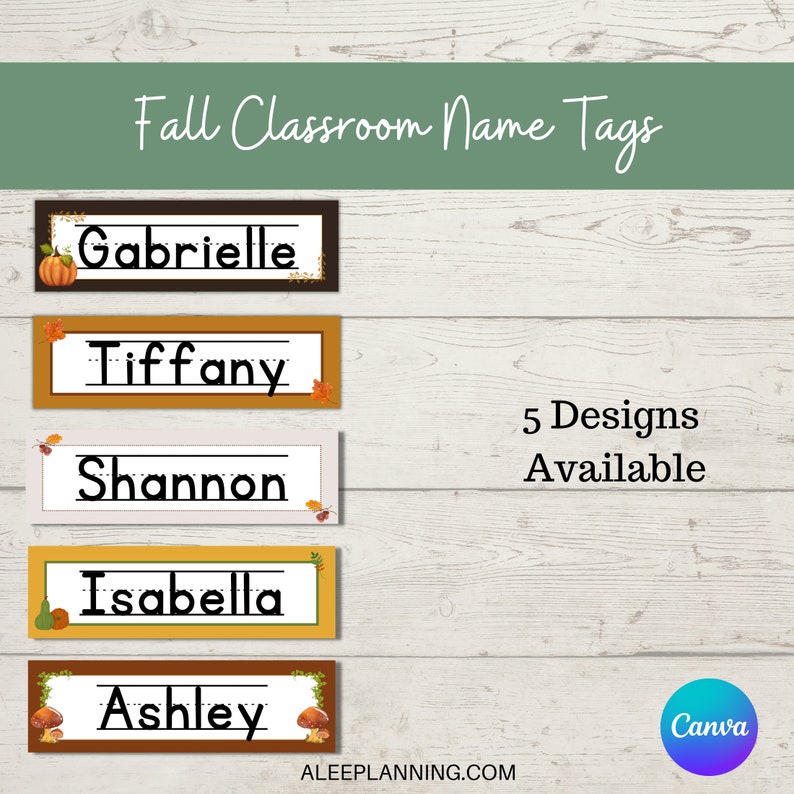 Classroom name tags editable fall classroom decor classroom etsy