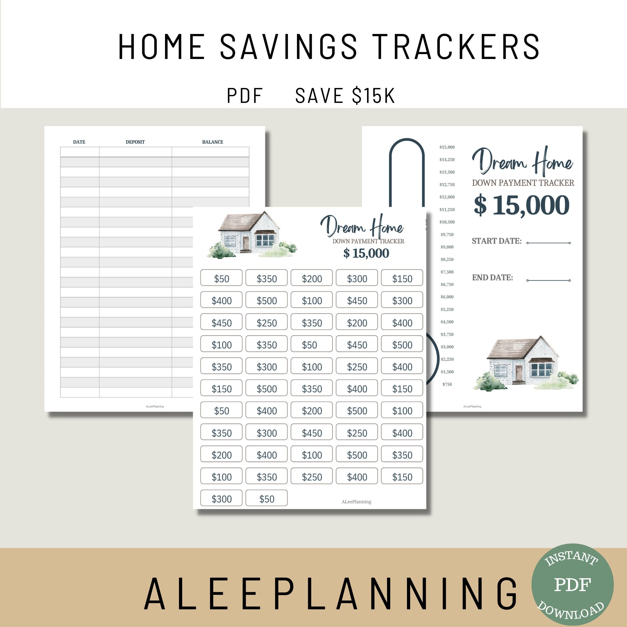 15K House Fund Dream Home Savings House Downpayment 15000 Home Sinking Fund House Deposit New Home Saving First Time Home Buyer House Buying