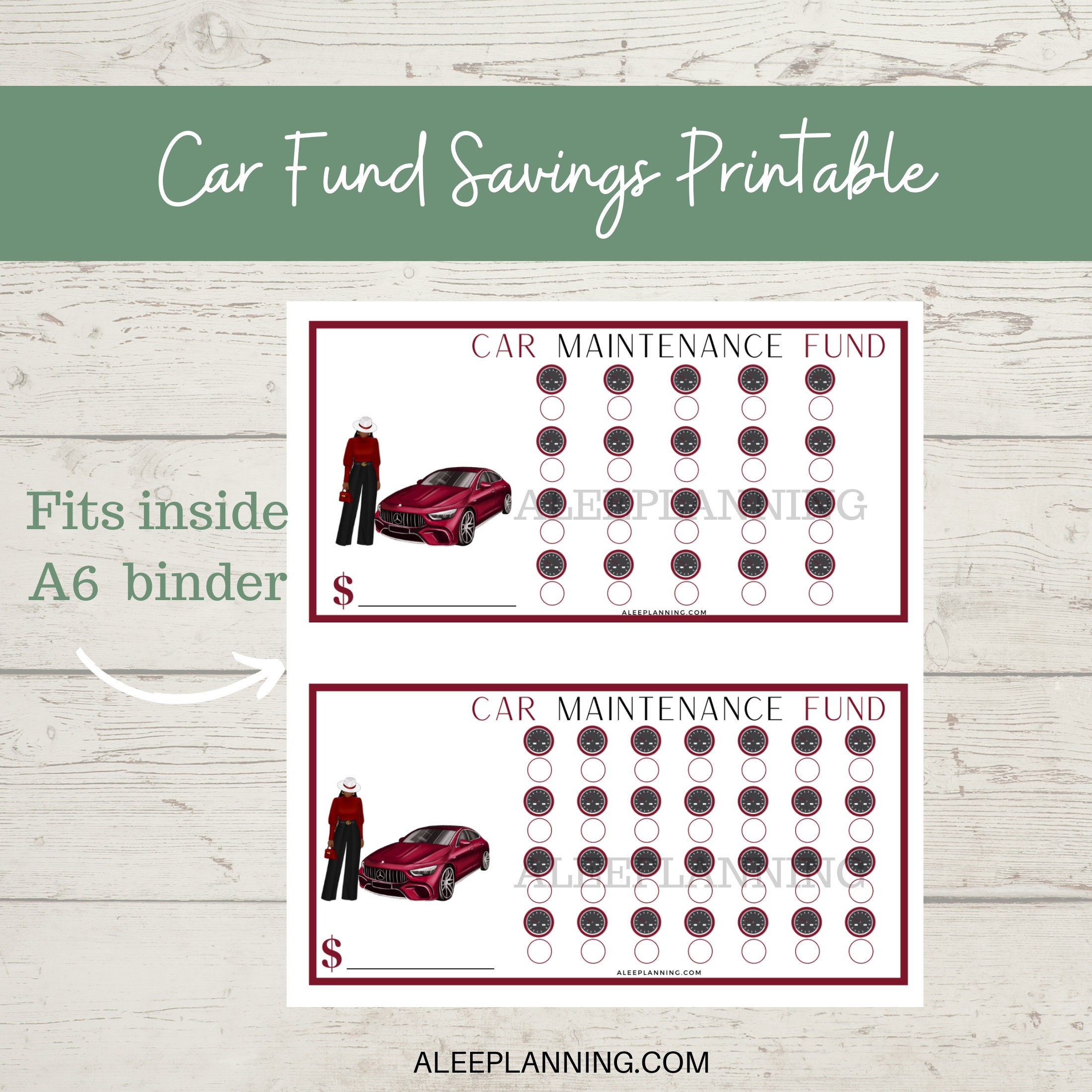 Car Savings Tracker Printable: Fund, Tags, Maintenance (digital ...