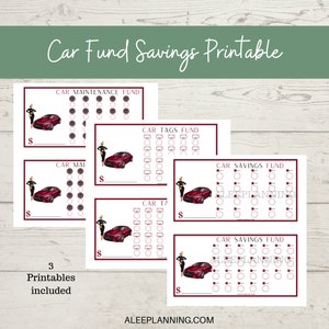 Car Savings Tracker | Budget Printable| Finance Tracker| Down payment Savings | Car Tags | Car Maintenance | Sinking Fund| Savings Goal
