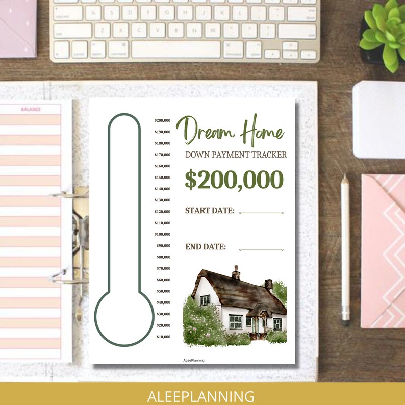 Dream Home Savings Tracker Printable: 200k Savings Challenge (PDF) - Etsy