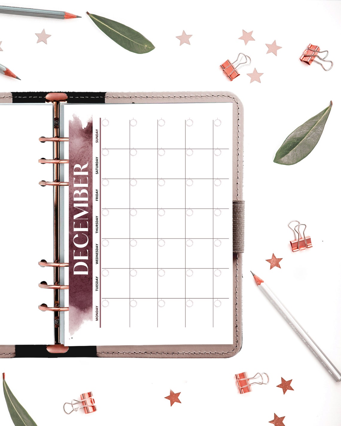 Purple Blank Calendar Printable | Etsy