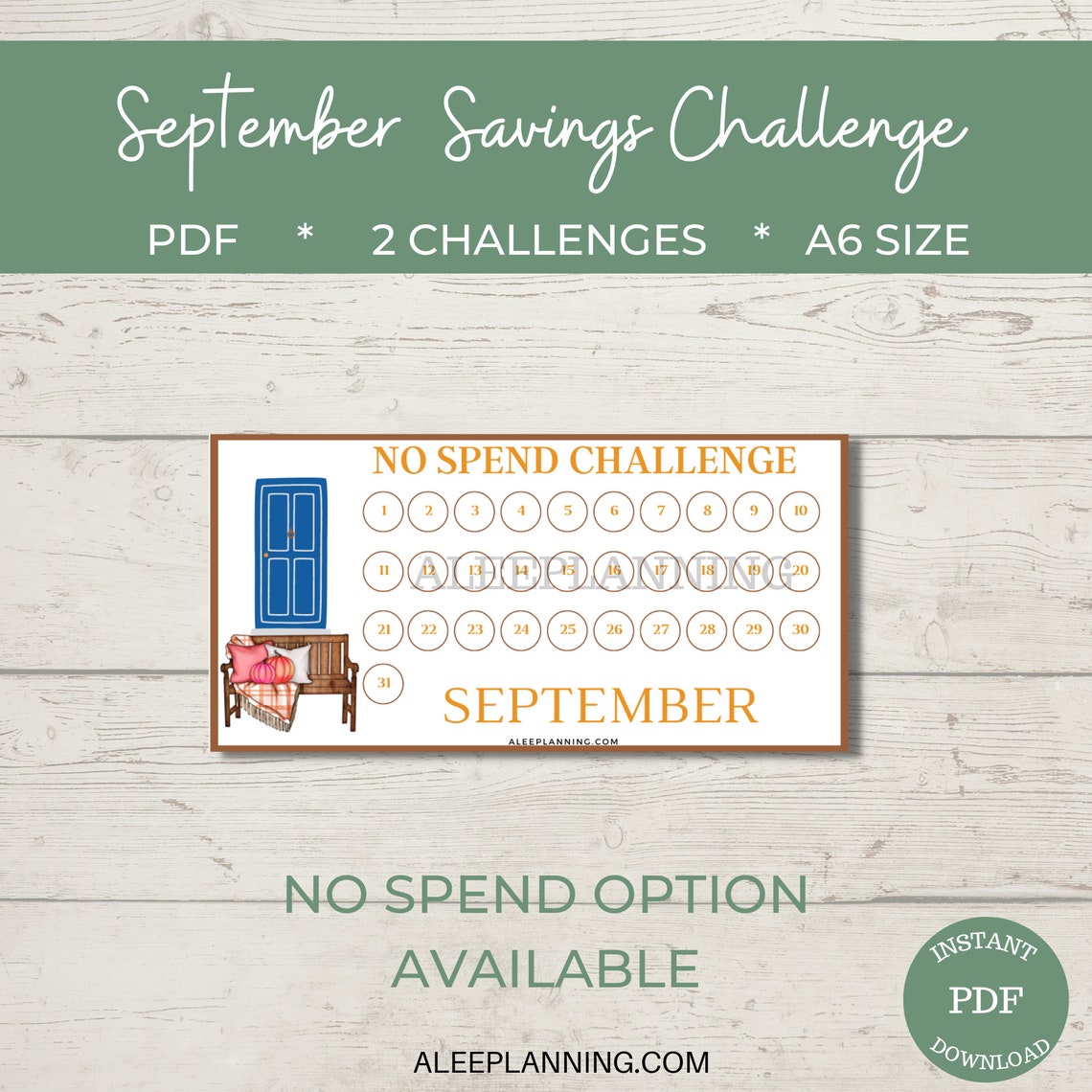 September Savings Challenge Printable A6 mini Savings - Etsy