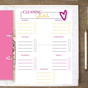 House Chore List| Cleaning Schedule Printable | Home Cleaning List | Family Cleaning Schedule | Weekly Cleaning Checklist| Daily Bundle