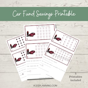 Car Fund Savings | Car Savings Tracker | Down payment Savings | Car Tags | Car Maintenance | Sinking Fund| Savings Goal