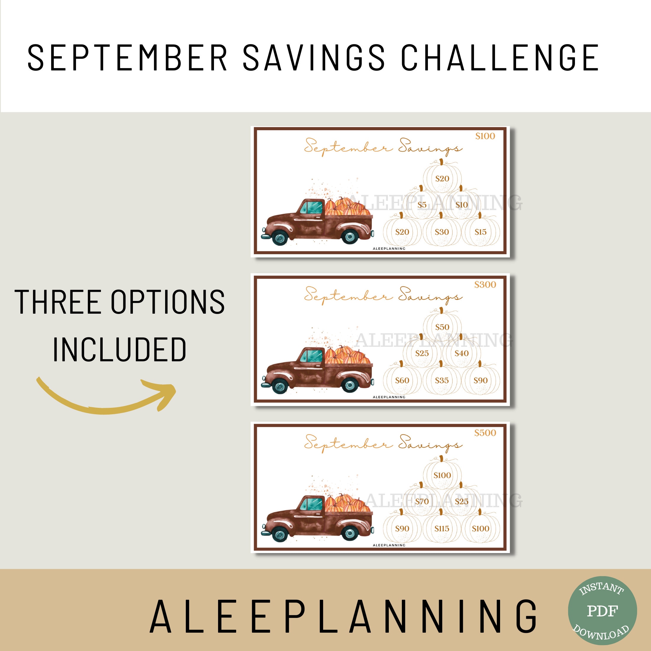 September Savings Challenge A6 Binder Inserts Mini Savings - Etsy