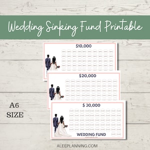 Wedding Sinking Fund |A6 Savings Tracker Fund |  Wedding Cash Savings | Printable | Wedding Budget Track | African Savings Challenge