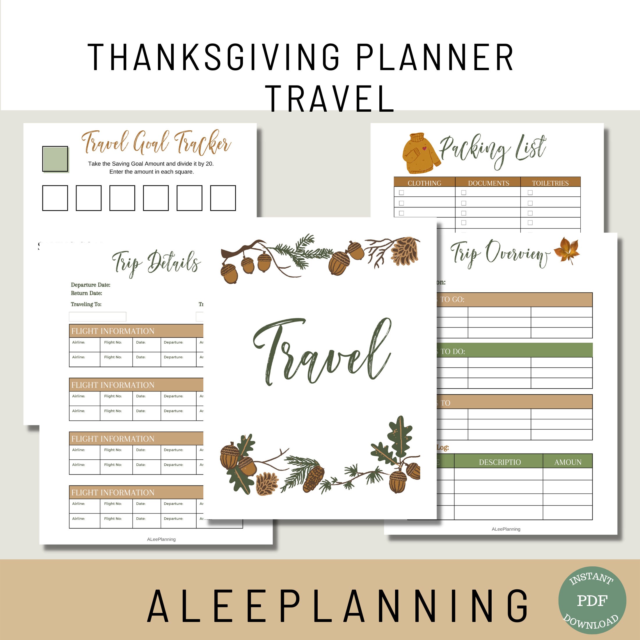 Thanksgiving Planner Printable Thanksgiving Meal Planner - Etsy