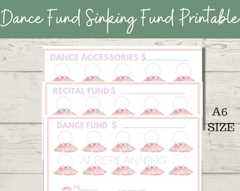 Dance Savings Tracker| Dance Class| Ballet Tracker|Sports Savings Challenge|Kid Budget Tracker| A6 Mini Savings Trackers|Kid Money Challenge