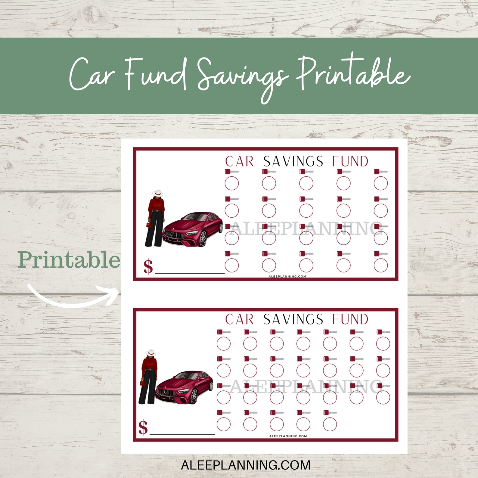 Car Fund Savings Car Savings Tracker Down Payment Savings Car Tags Car