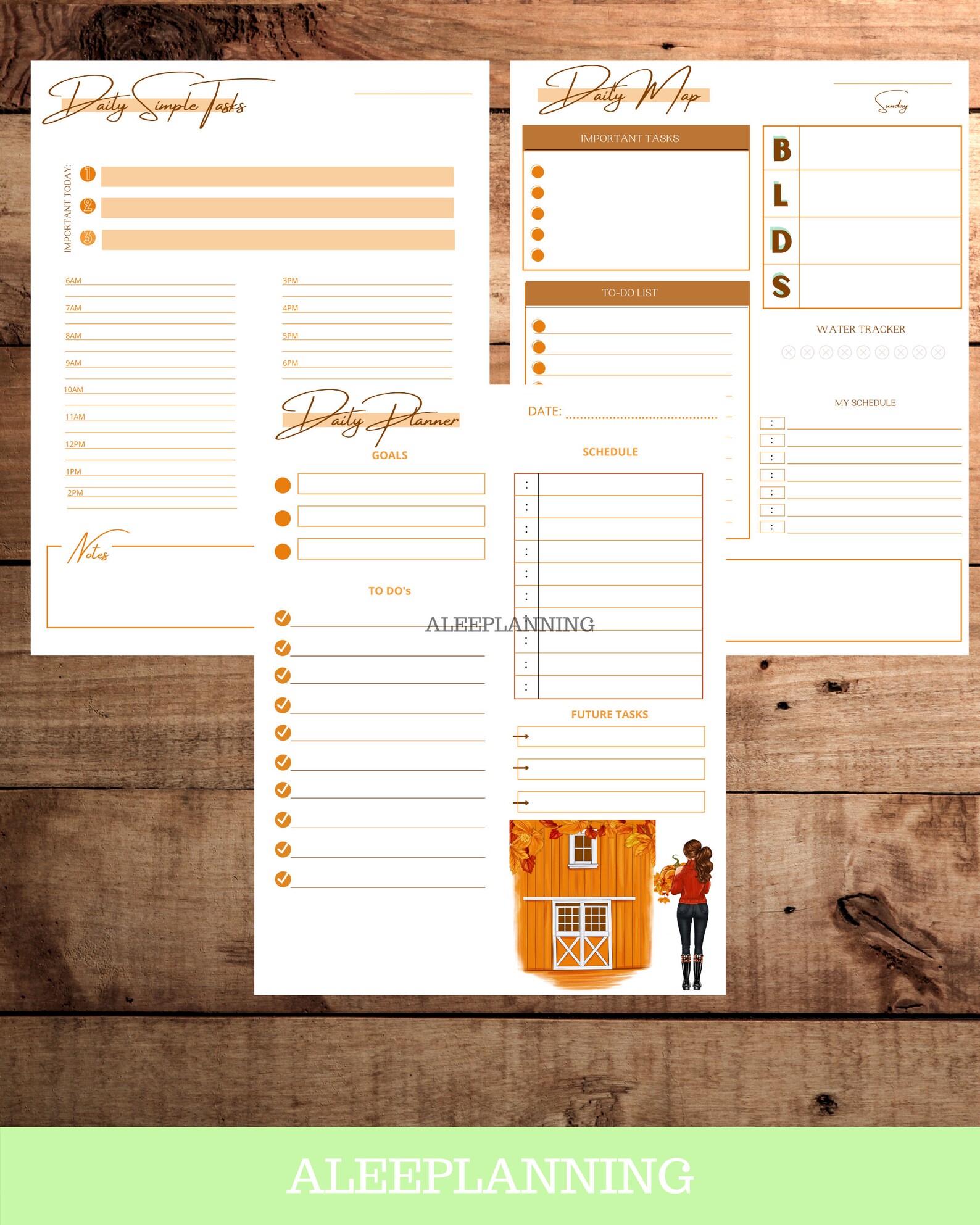 Fall Daily Planner Bundle Printable | Daily Organizer - Etsy