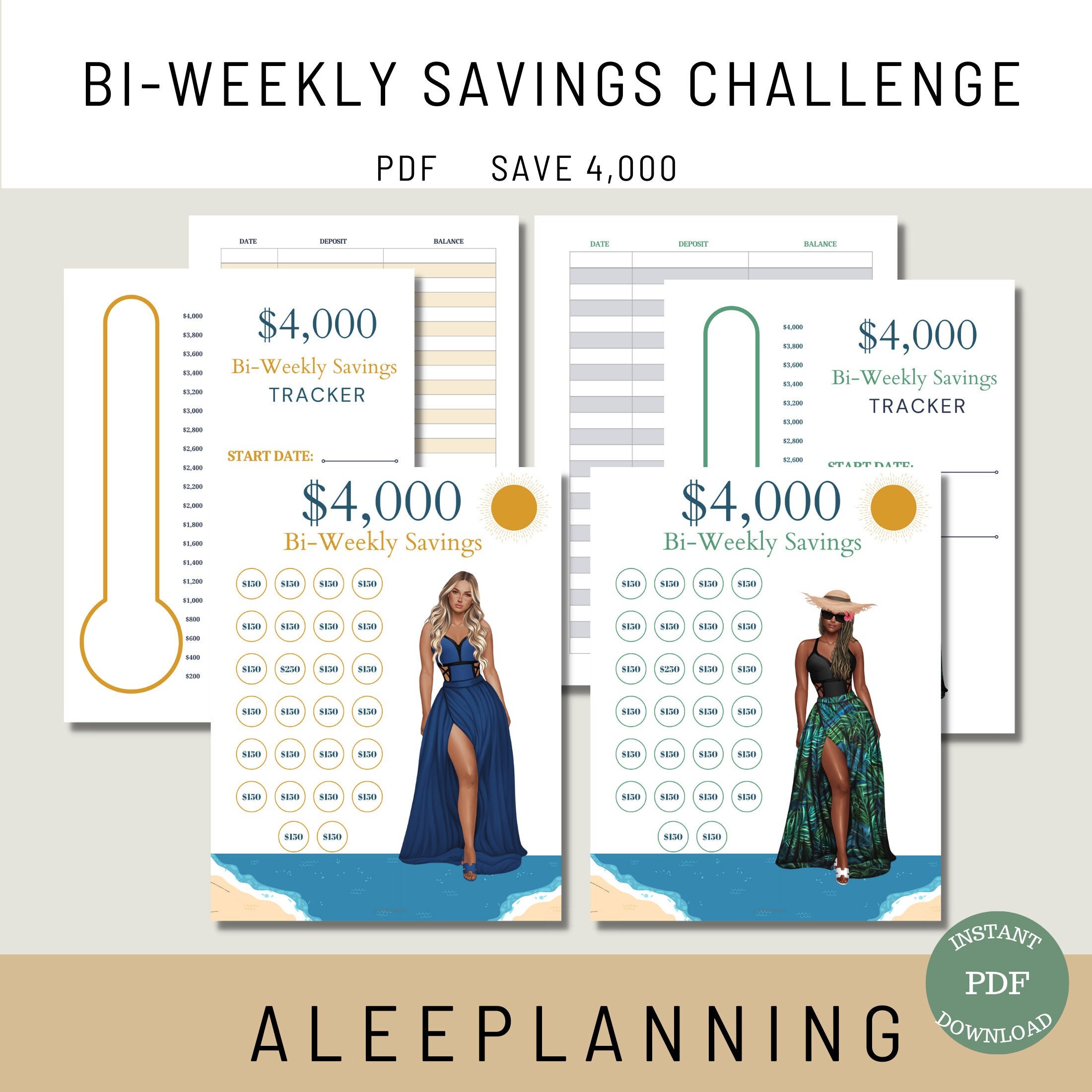 Bi Weekly Savings Challenge 4K Savings Challenge 26 Week Etsy