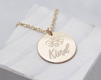 Bee Kind Engraved Necklace