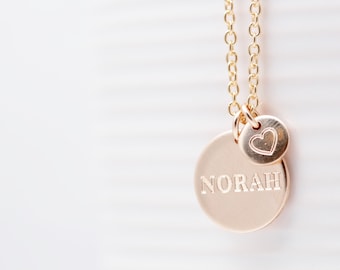 Custom Name and Heart Necklace