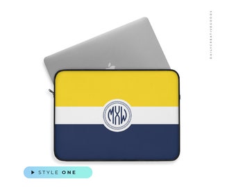 Navy Nautical Anchor Laptop Sleeve Case 15 15.6 Inch Briefcase Cover Protective Notebook Laptop Bag
