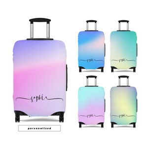 Kofferhoes Bagagebeschermer Zacht Pastel Kleurverloop Ombre Holografisch Gepersonaliseerde Aanpassen Cadeau Voor Kinderen Jongens Meisjes Vrouwen Mannen