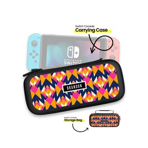Personalized Switch Carrying Case Geometric Native American Storage Bag Hard Shell Travel Pouch For Nintendo Switch Console And OLED Model