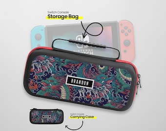 Japanese Case for Nintendo Switch, Red and Black Art, Lite Oled