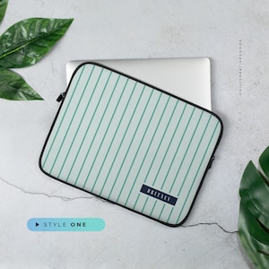 Line Stripes Pattern Laptop Sleeve | Custom Name Monogram MacBook Sleeve | Laptop Case | Laptop Cover | 12inch 13inch 15inch | MacBook Cover