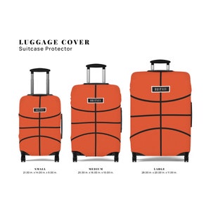 Basketbal Bagagehoes Kofferbeschermer Leuke Oranje Bal Textuur Gepersonaliseerde Naam Aangepast Reiscadeau Voor Kinderen Jongens Meisjes Vrouwen Heren