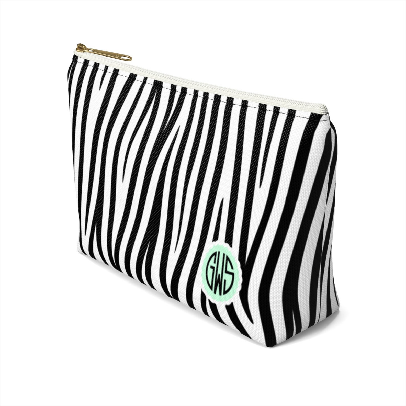 Zebra Pattern Pencil Case Animal Print Personalized Makeup Bag Etsy