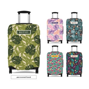 Bagagehoes Kofferbeschermer Tropische Zomer Monstera Bladeren Printpatroon Gepersonaliseerde Aanpassen Cadeau Voor Kinderen Jongens Meisjes Vrouwen Mannen