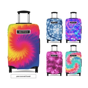 Bagagehoes Kofferbeschermer Kleurrijk Abstract Werveling Regenboog Tie Dye Patroon Gepersonaliseerd Aanpassen Cadeau Voor Kinderen Jongens Meisjes Vrouwen Mannen
