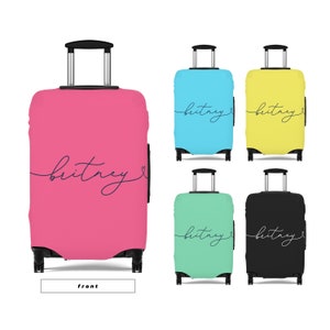 Bagagehoes Kofferbeschermer Eenvoudig Minimalistisch Modern Effen Donkere kleur Gepersonaliseerde naam Aanpassen Cadeau voor kinderen jongens meisjes vrouwen heren