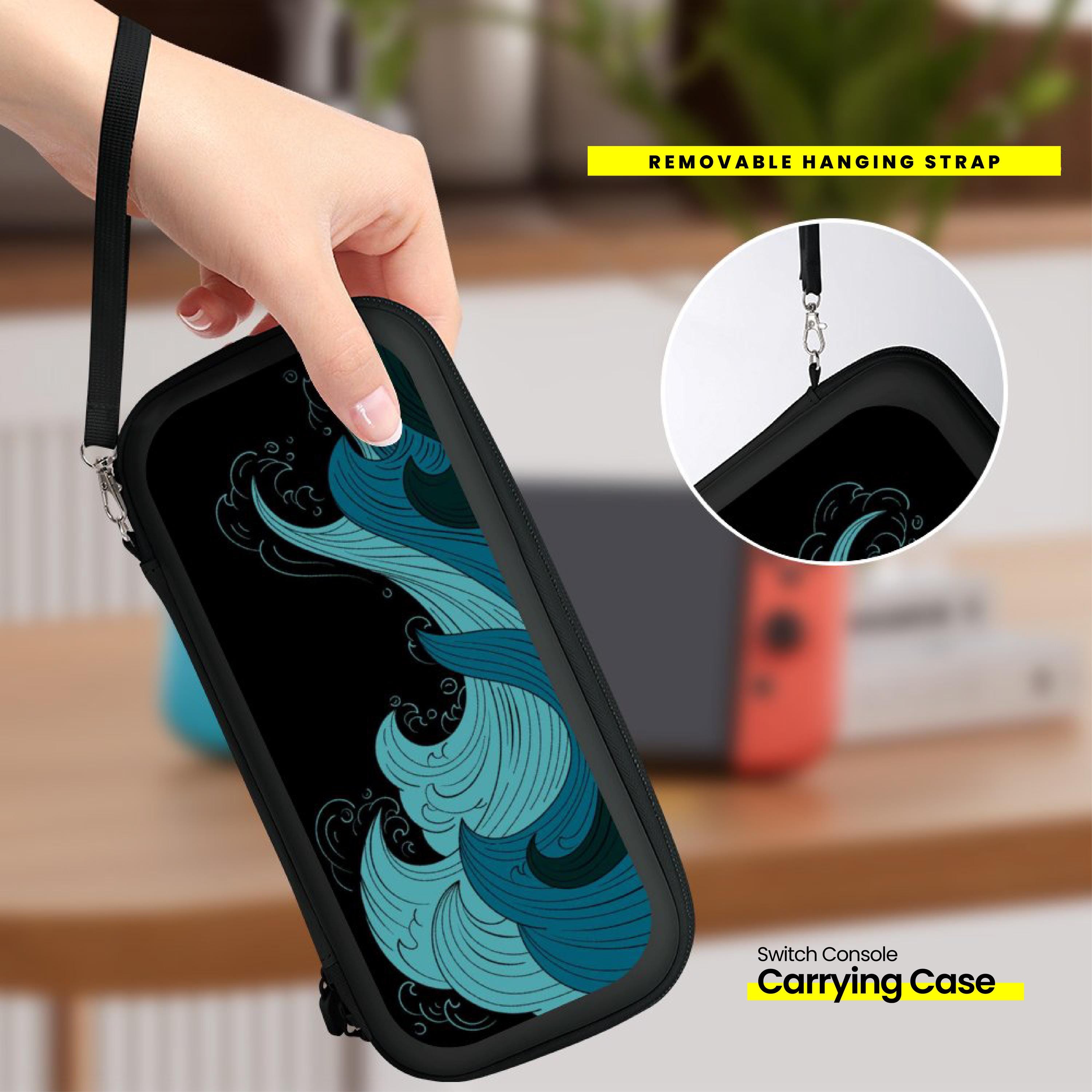 Traditional Japanese Wave Switch Carrying Case Oriental Ocean