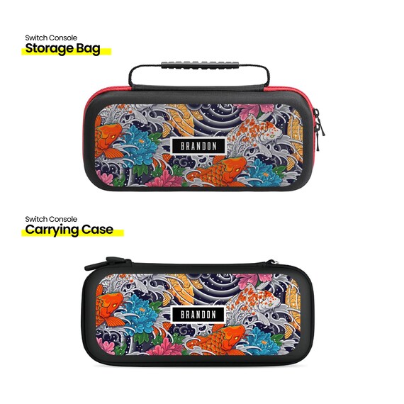 Personalized Switch Carrying Case Koi Fish Japanese Tattoo Storage