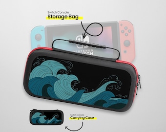 Traditional Japanese Wave Switch Carrying Case Oriental Ocean