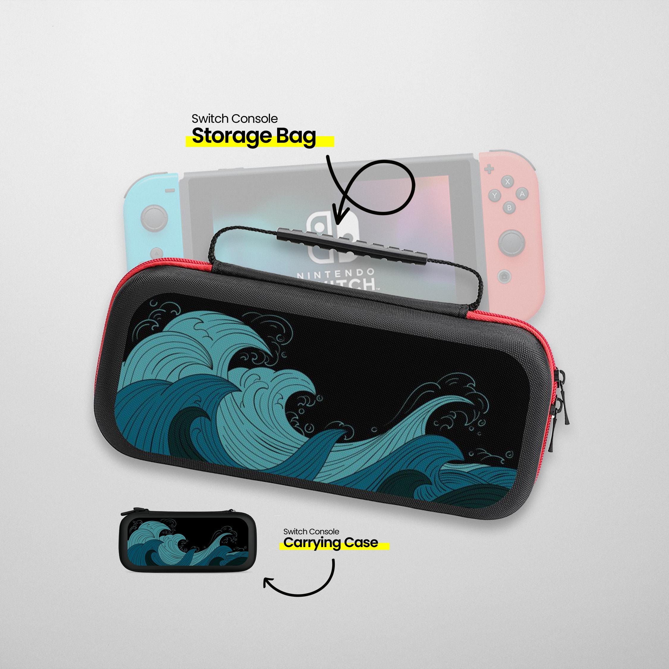 Traditional Japanese Wave Switch Carrying Case Oriental Ocean